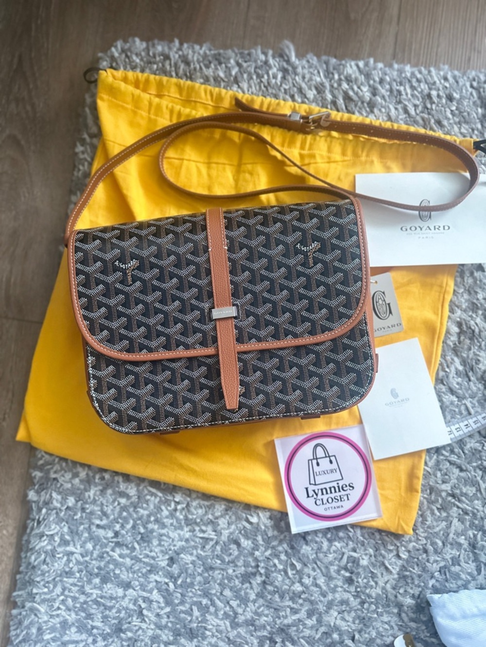 Goyard Black and Brown Crossbody Bag